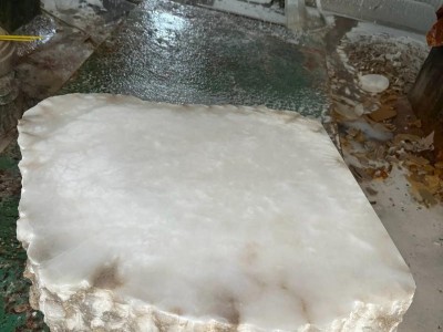 天然云石板材 西班牙雪花石灯罩 三面四面五面盒云石灯罩图2